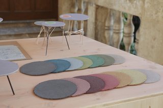 This Kinetic Installation Is a Meditation on Time - Photo 2 of 4 - Representing the layered history of Schloss Hollenegg, each slab is made out of pigments, glue, sawdust, and paper.