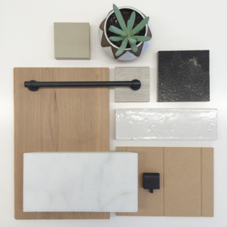 A Sneak Peek Into an Interior Designer's "No Ordinary Kitchen" Renovation - Photo 3 of 8 - Material samples leap from the mood board into reality.