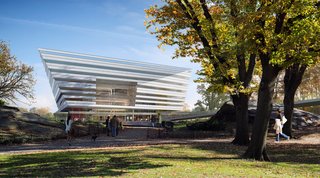 Schmidt Hammer Lassen Architects’ Winning Design For the Shanghai Library - Photo 1 of 7 - The Shanghai Library visually reads like the "central rock within a city-scale Chinese garden," as Chris Hardie describes. Century Park spans over 140 hectares and is the largest park in Shanghai, China.