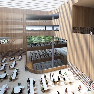 Schmidt Hammer Lassen Architects’ Winning Design For the Shanghai Library - Photo 5 of 7 - The Shanghai Library will also house the Shanghai Institute of Scientific and Technological Information.