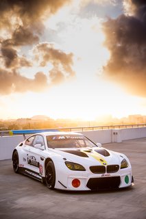 John Baldessari Blazes a Trail at the Daytona International Speedway With BMW Art Car #19 - Photo 2 of 11 - Baldessari first drafted his ideas before transferring them to a blank maquette. Taking the car's weight into account, he and project leader Amanda McGough used a special kind of paint, which meant working with a different color scale and matching process altogether.