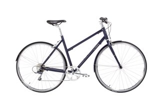 While the men's model pairs a matte indigo finish with orange-red accents, the women's model features brighter champagne pinstripes.