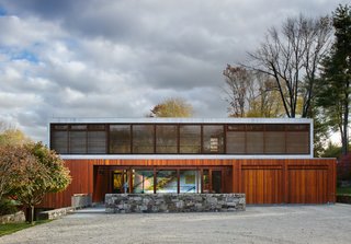 An Eliot Noyes Transformation in Connecticut Honors the Experimental Spirit of the Original - Photo 1 of 7 - The 8,269-square-foot residence sits atop 2.8 acres landscaped by Reed Hilderbrand.
