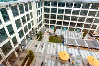 Drawing the Line: Concrete Pavers That Advance Architectural Design - Photo 5 of 7 - The Wake Forest Baptist Medical Center in Salem, North Carolina, makes use of Wave Pavers to add an oceanic movement to the otherwise grid-like lines of the building.