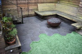 Drawing the Line: Concrete Pavers That Advance Architectural Design - Photo 7 of 7 - Hexagonal Pavers glisten in a drought-tolerant garden, creating a stunning contrast against the turf.