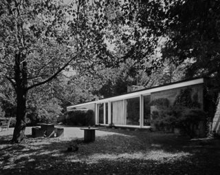 With $1 Million, You Can Save Philip Johnson’s First Commissioned House - Photo 1 of 9 - A 1976 photo by Robert Damora shows the Booth House in its forested setting. Robert, who developed techniques to capture a sense of space and volume, was once hailed by Walter Gropius as "the best photographer of architecture in this country." 
