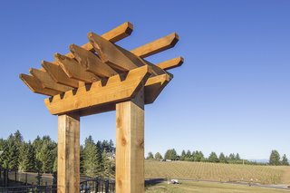 Sustainable Redwood Stars in an Oregon Architectural Showcase - Photo 6 of 6 - Redwood arbors feature two posts connected by a cross piece. Besides adding visual interest to an exterior space, they can also be built with a gate, bench, or planter box for added functionality.