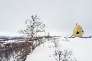A Golden, Egg-Shaped Sauna Signifies the Rebirth of a Swedish Mining Town - Photo 1 of 5 -