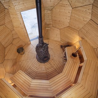 A Golden, Egg-Shaped Sauna Signifies the Rebirth of a Swedish Mining Town - Photo 3 of 5 -