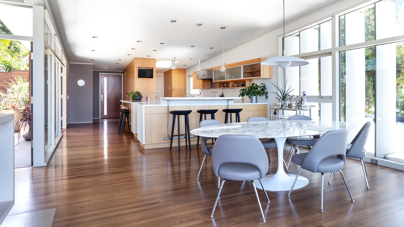 Dining to Kitchen. Wooden Louvers from inside.
