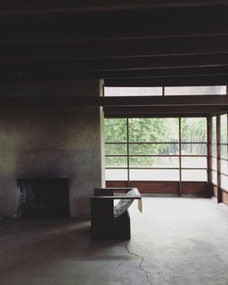 A custom chair in Schindler's living room. 