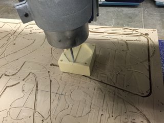 An example of subtractive manufacturing where material is removed to create an object. 