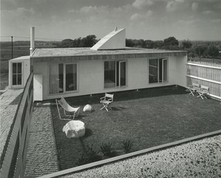 How American Modernism Came to the Mountains - Photo 5 of 20 - The little back garden of the Weese’s Water Tower house was private and peaceful for a family who spent most of the year in a Chicago apartment