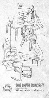 How American Modernism Came to the Mountains - Photo 9 of 20 - Original drawing by Harry Weese for Baldwin Kingrey’s first ad, June 1947