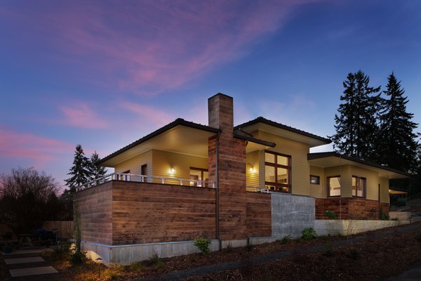 Zola’s Thermo Wood line, which boasts R-11 triple glazing and is thermally broken with a layer of patented German Purenit®, was selected for this project. Natural daylight enters both from the Zola tilt & turn and fixed windows in the living and dining areas, and through the terrace door that leads seamlessly outside
to the natural landscape. Photo 10 of Prairie Passive modern home