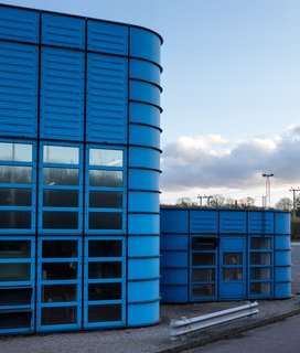 Opened in 1983, the landmarked BlueBuilding located in Chippenham, UK, served Herman Miller well for decades.
