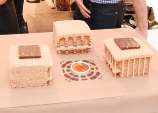 Great Architectural Bake-Off New York - Photo 5 of 7 - A creme brulee fountain anchors the popped rice rendition of Lincoln Center by Bespoke Careers.