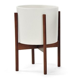Modernica "Case Study Ceramic Planter with Wood Stand", $149