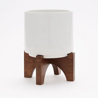 Inside Fitness Mogul Lorna Jane's Elegant L.A. Retreat - Photo 6 of 29 - West Elm Midcentury Turned Leg Tabletop Planters ($24)
