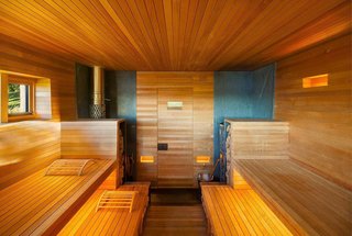10 Sterling Saunas in Modern Homes - Photo 1 of 9 - Designed by Andre Tchelistcheff Architects, this sauna glows in the sunny rolling hills of upstate New York.