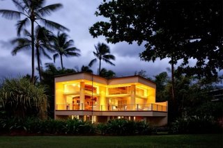 Hanalei Bay Villa – Contemporary Home on Hanalei Bay Offering Art & History - Photo 1 of 9 - Hanalei Bay Villa at twilight