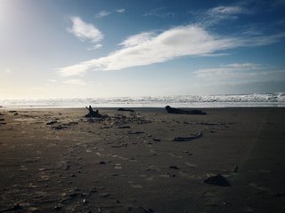 Finding Lagom - Photo 1 of 2 - Footsteps in the sand. Nehalem, OR.