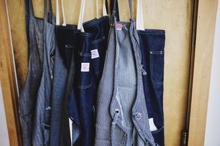 Craft & Vigor:
Inside Design at Grovemade - Photo 7 of 9 - Denim aprons adorn the door to Grovemade's manufacturing wing.