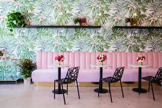 10 Ways to Use Color to Transform a Room - Photo 10 of 10 - Holy Matcha in San Diego sports wall adorned with bright, floral wallpaper than tranforms the company's retail space.