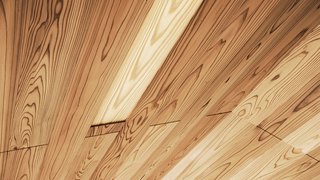 The Community-Run Cedar House by Airbnb and Go Hasegawa Welcomes Guests in Rural Japan - Photo 7 of 12 - The intricacy of the roof paneling can be seen in this close-up detail of the ceiling.