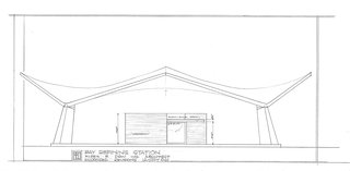 Mid-Century Modern
Michigan Service Stations
by Alden B. Dow - Photo 2 of 4 - For his design, Mr. Dow made use of Dow Chemical’s Styrofoam for the roof framing, covered with a thin concrete layer and waterproofed.