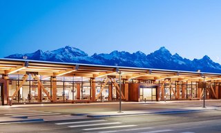 Naturally Modern - Photo 11 of 15 - JACKSON AIRPORT – Carney Logan Burke, as the Associate Architect, collaborated with Gensler on the 110,000-square-foot, two-phase renovation and expansion of the existing airport in Grand Teton National Park. The heart of the project was the move from a previously clustered building into an open, functional, well-lit space that retained the region’s character. Moreover, sustainable strategies and materials were featured throughout: low-flow plumbing fixtures, recycled materials, Forest Stewardship Council certified timber, and low-emitting paints and carpets, culminating in a LEED Silver rating. Photo by Matthew Millman.