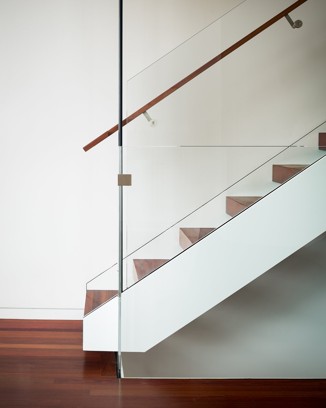 Floating stairs up to bedroom floor