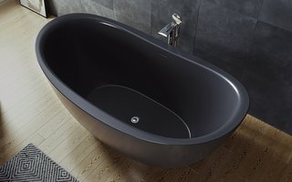 Aquatica Purescape 171 Black Solid Surface Freestanding Bathtub - Photo 1 of 2 -