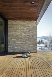 45 Pets in Beautiful Modern Homes - Photo 11 of 45 - "The Lucky John home’s lot is literally located just minutes from Park City’s world class ski resorts in Utah. In order to capture views of ‘the greatest snow on earth’ and the mountain slopes that contain it, the owners asked that the main level be situated on the upper level of the home’s two stories." - Imbue Design