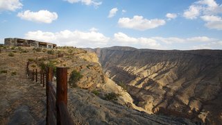 Perched high on a ridgeline more than 6,500 feet above sea level in the Al Hahar Mountains, this resort, which was opened in 2016, is a rustic yet contemporary retreat that puts you in the midst of Oman’s stunning natural landscape.