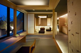 7 Modern Japanese Hotels That Will Help You Find Your Zen - Photo 7 of 7 - This Kyoto hotel has modern rooms that are inspired by "machiyas"—or traditional wooden townhouse homes that are typically found in Kyoto—and include tatami beds and aromatic cypress bathtubs. 