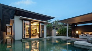 7 Incredible Island Villas in Indonesia - Photo 7 of 7 - If you want to escape the crowds while in Bali, the clean-lined villas at Soori Bali are ideal. Designed by architect Soo K. Chan—founder of SCDA Architects—and his wife Ling Fu, the modern villas pay homage to the local culture with materials like stone from nearby village quarries, and ornaments crafted out of terra-cotta and ceramic by Balinese artisans. 