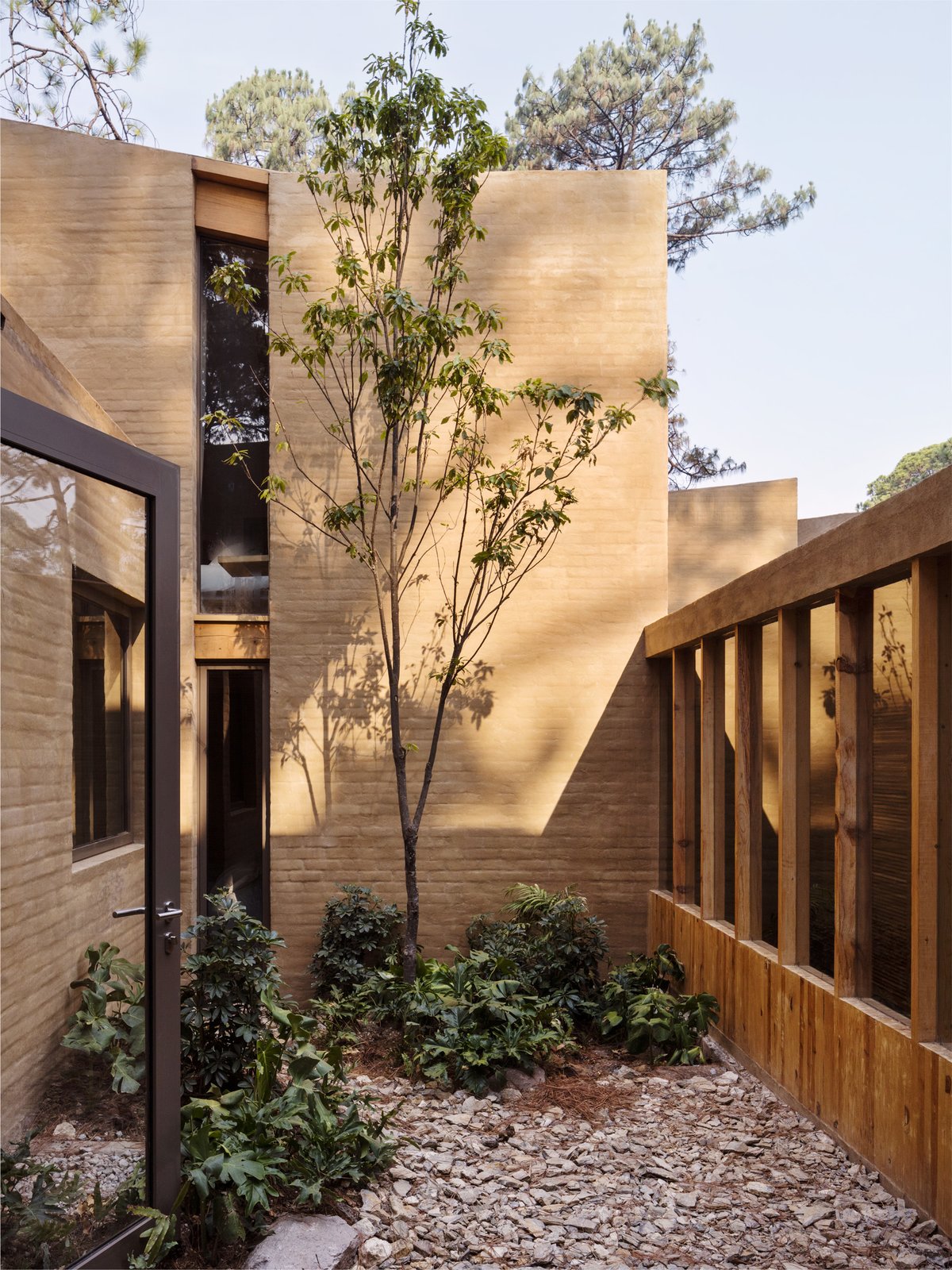 A private, central courtyard.