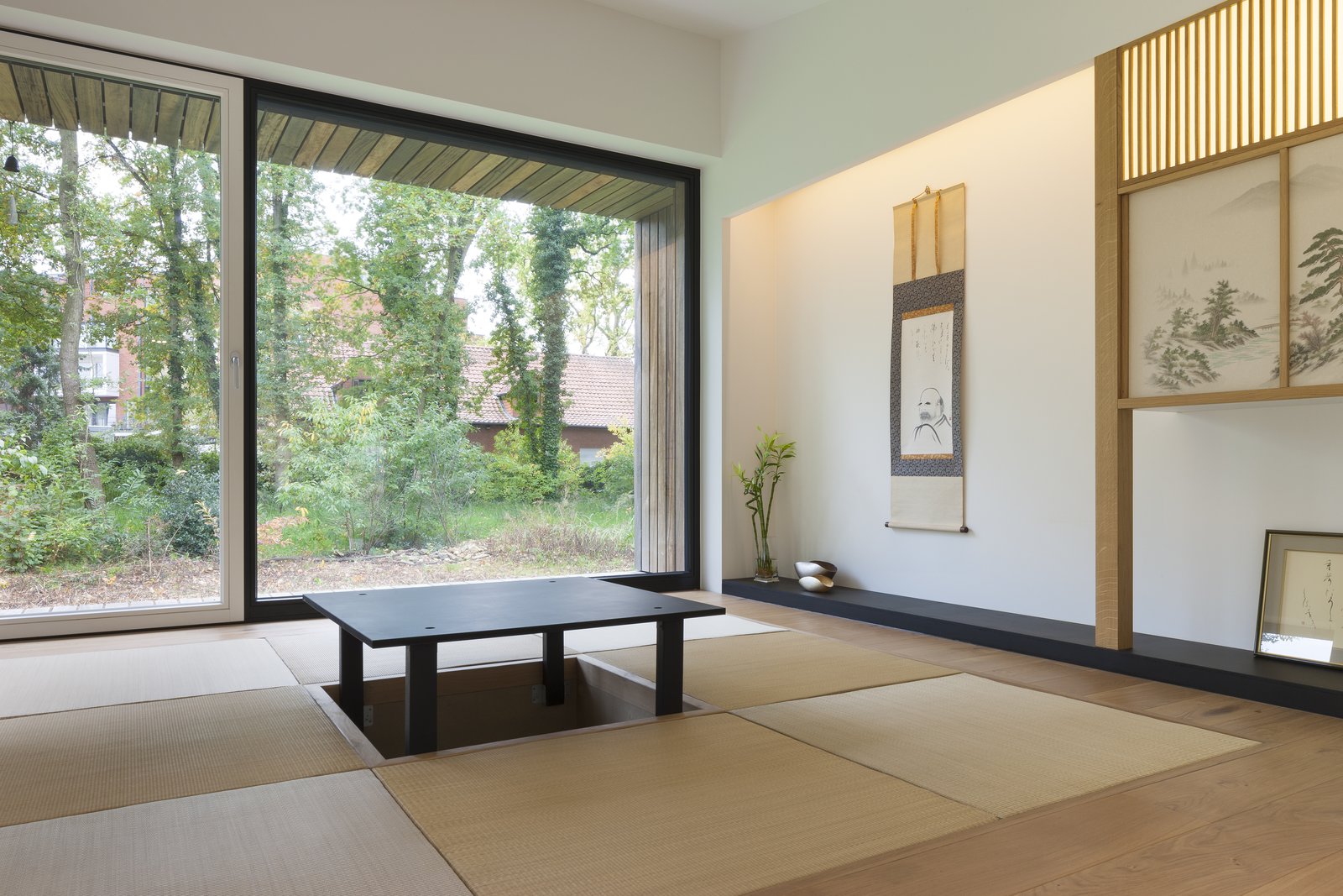 A traditional Japanese tatami room.