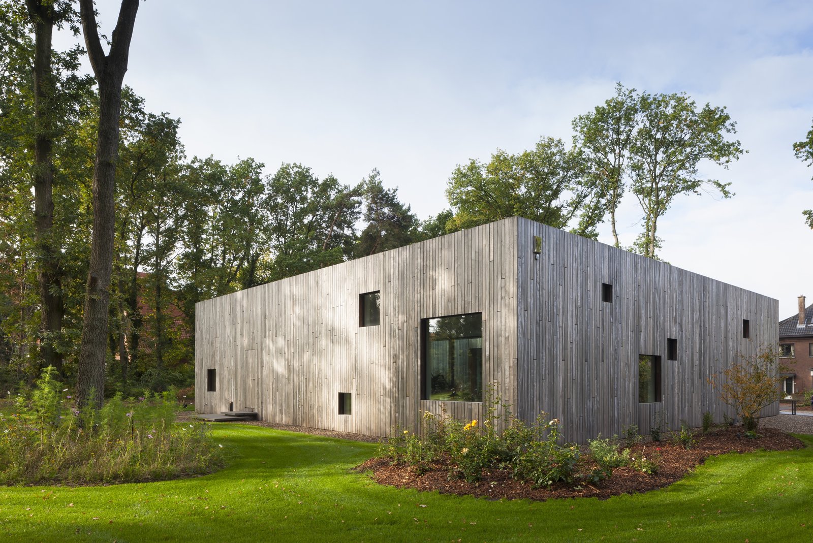 The house was constructed with a wooden frame and cellulose insulation.