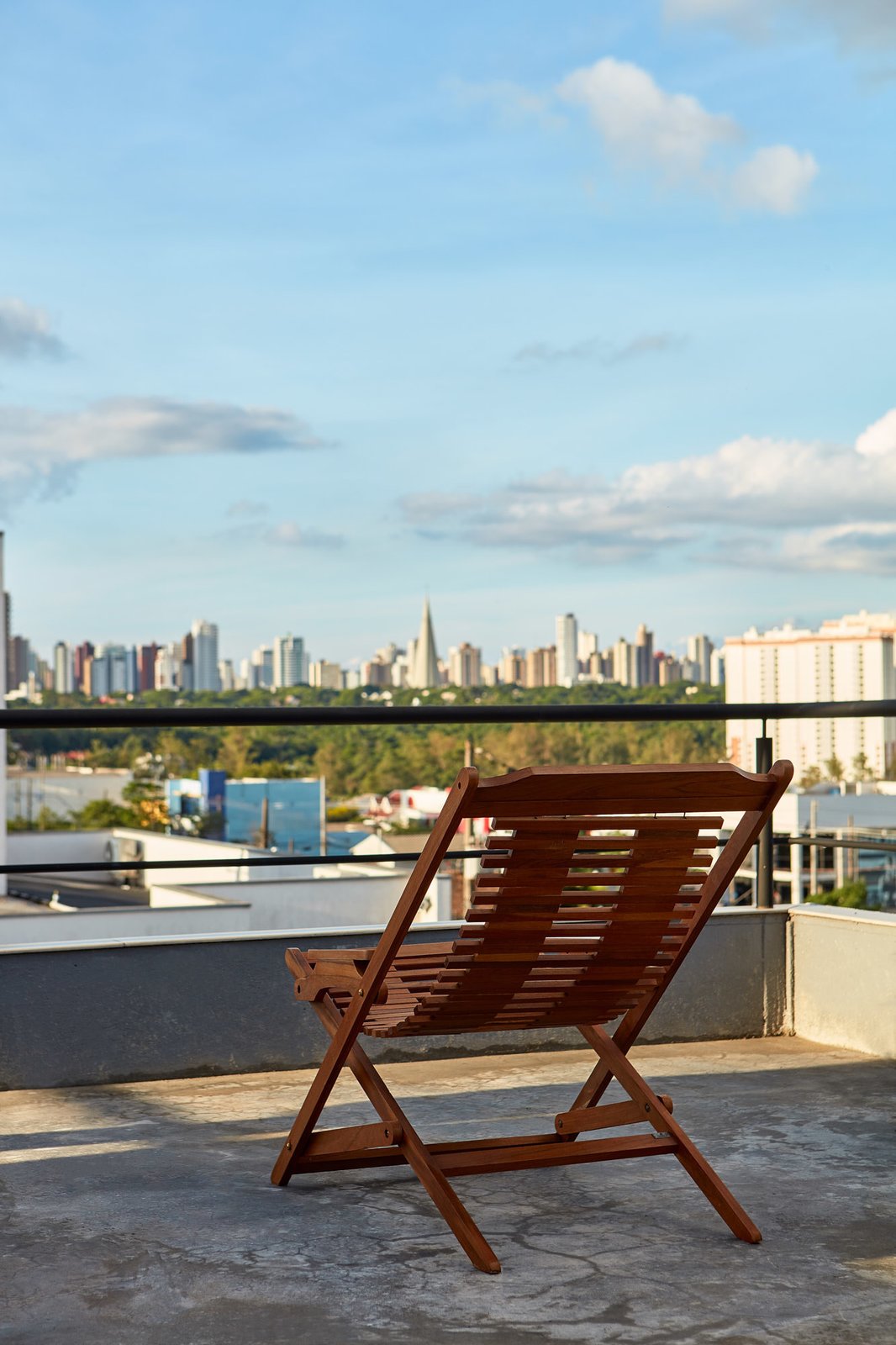 The house sits at an elevated position, offering great views of the city.