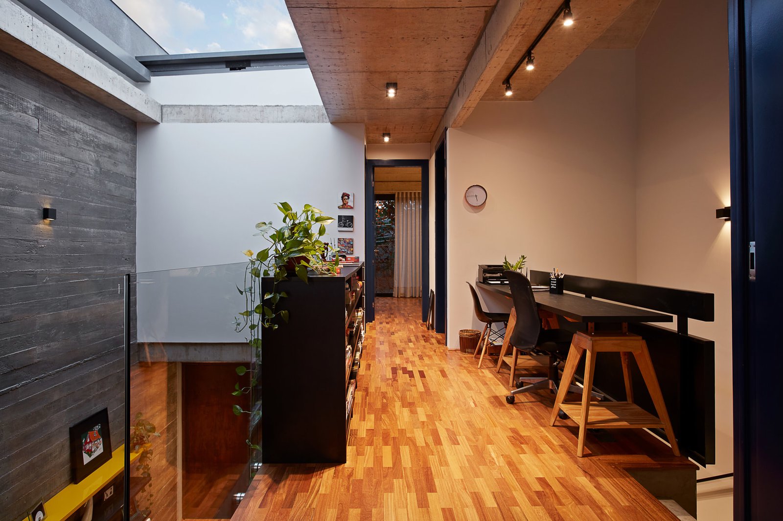 The study room and library on the second level.