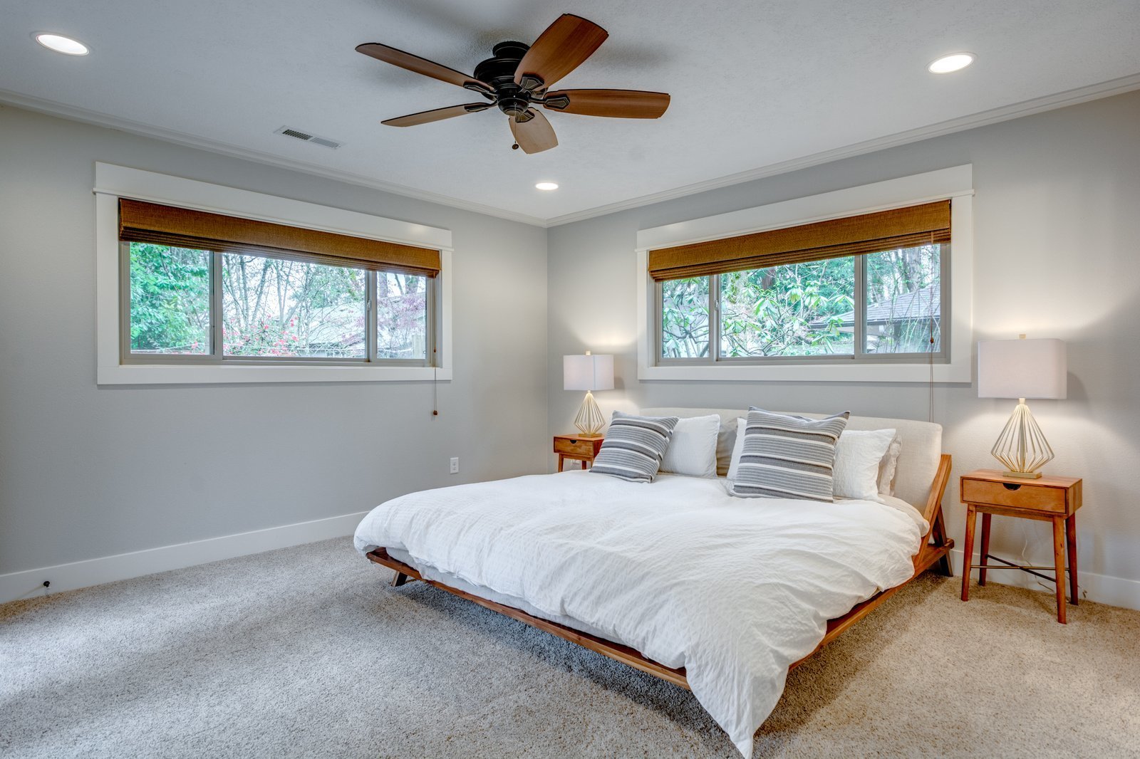 A fan helps with ventilation and cooling.