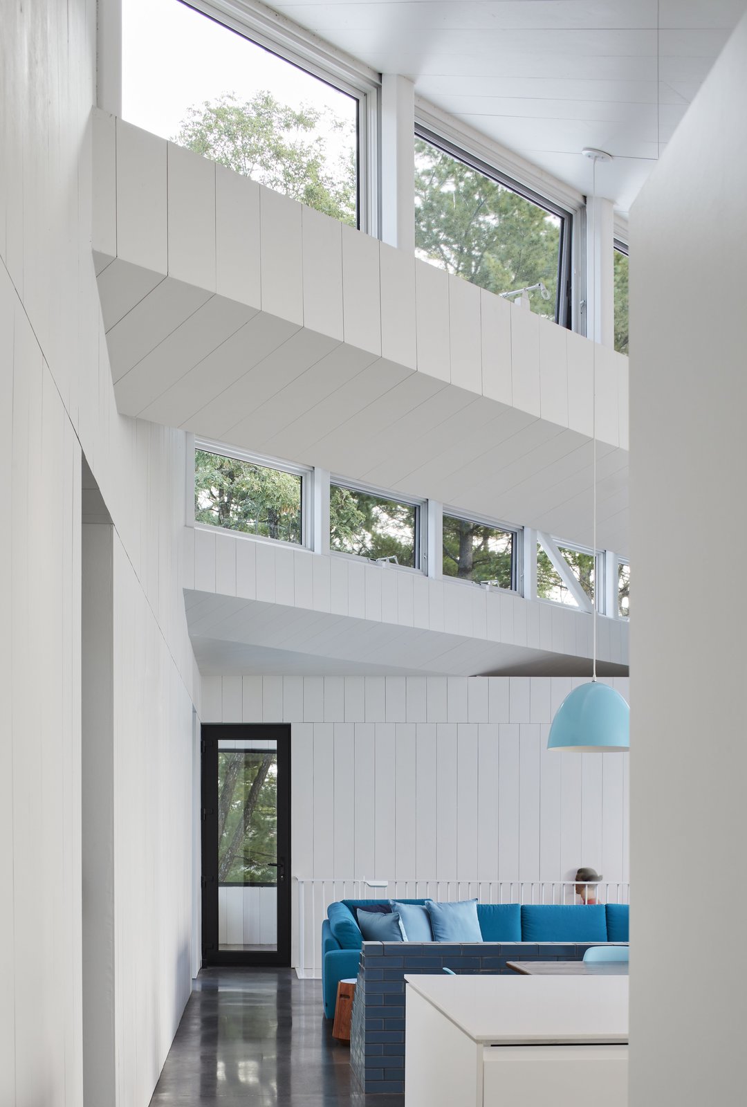 Factory-style skylights on the northern facets of the sawtooth roof.