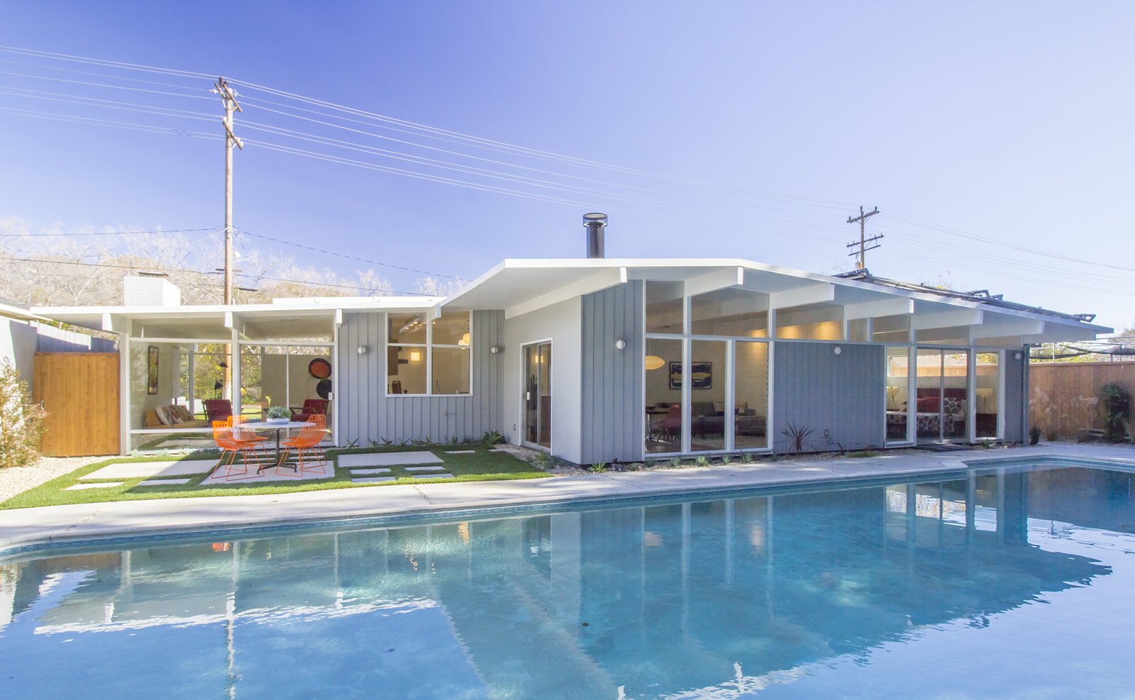 The back view of 3525 El Lado Drive.