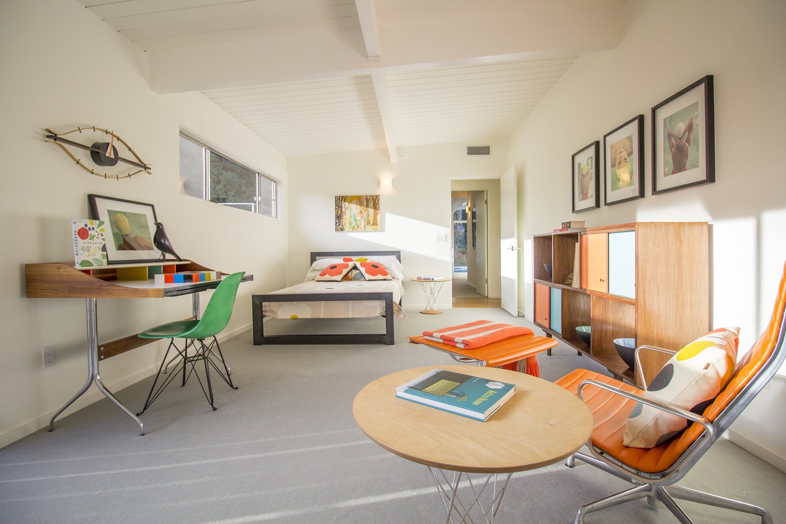 The floors of the bedrooms are all carpeted.