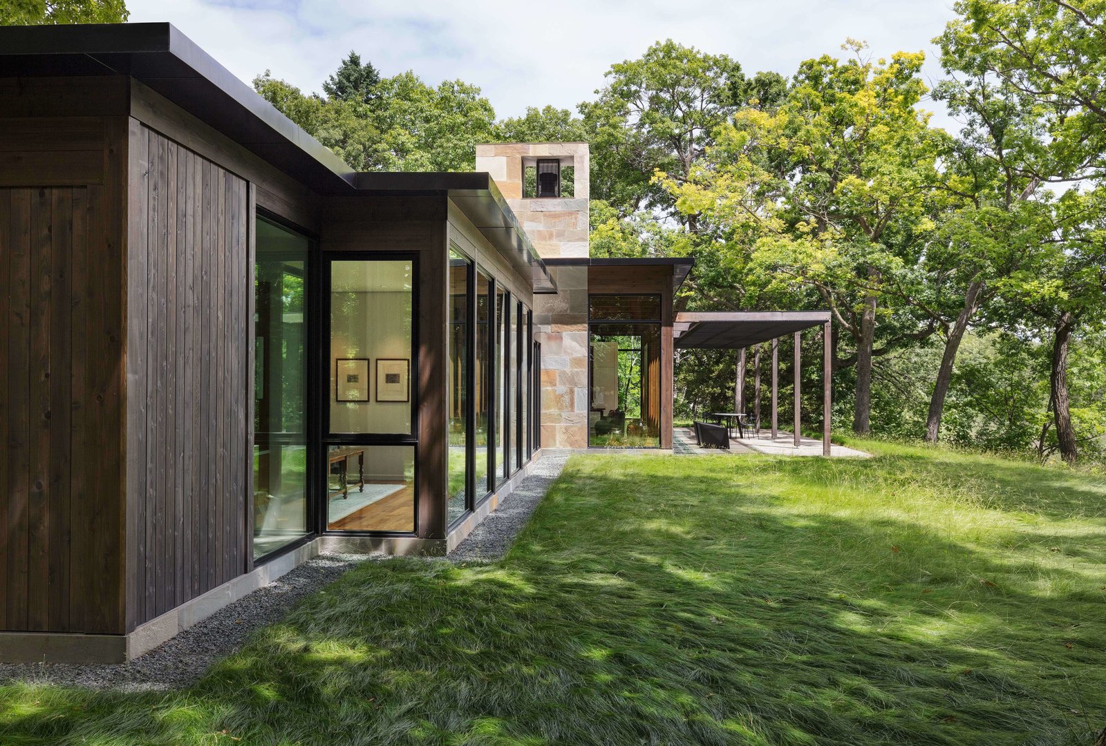 A patio that is accessible via the living room.