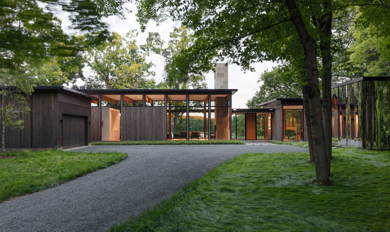 High, glazed walls bring in plenty of natural light.