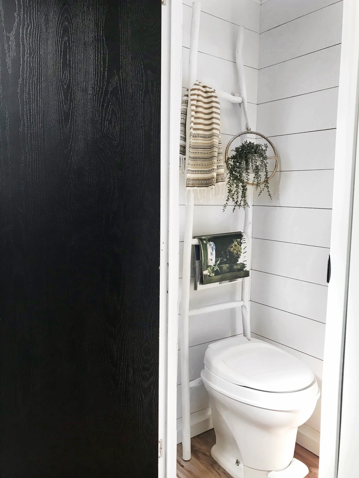 The walls of the bathroom were painted white.