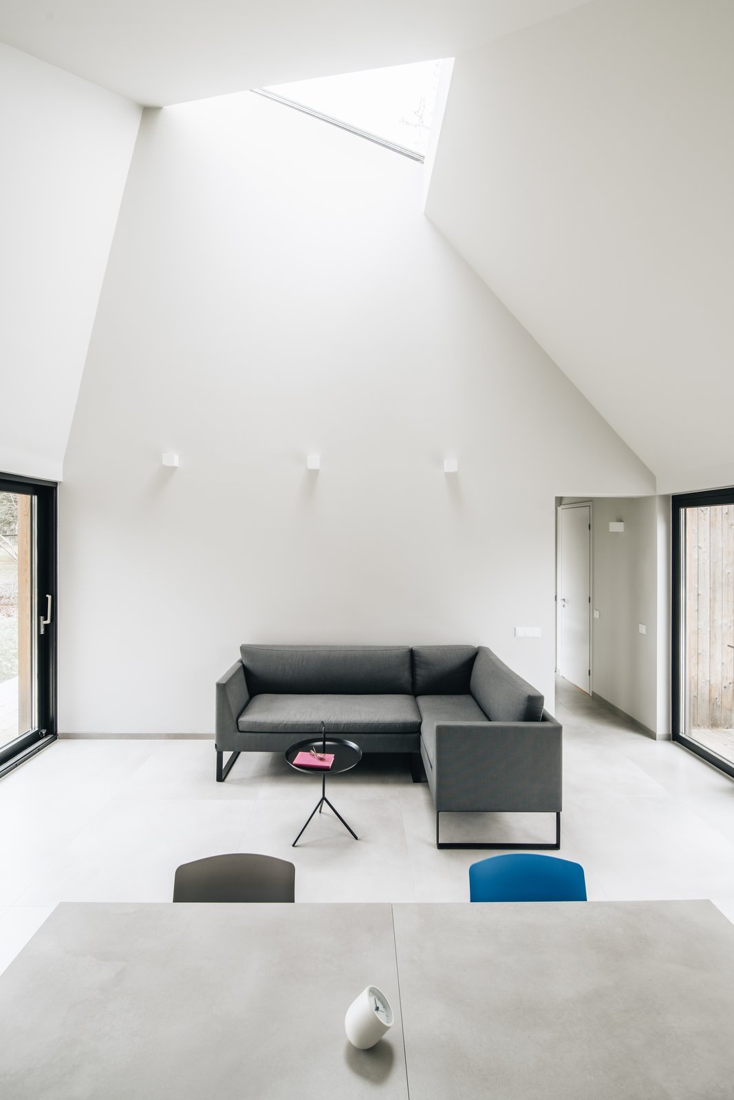 The angular form of the cabins give the interiors an edgy, modern look.